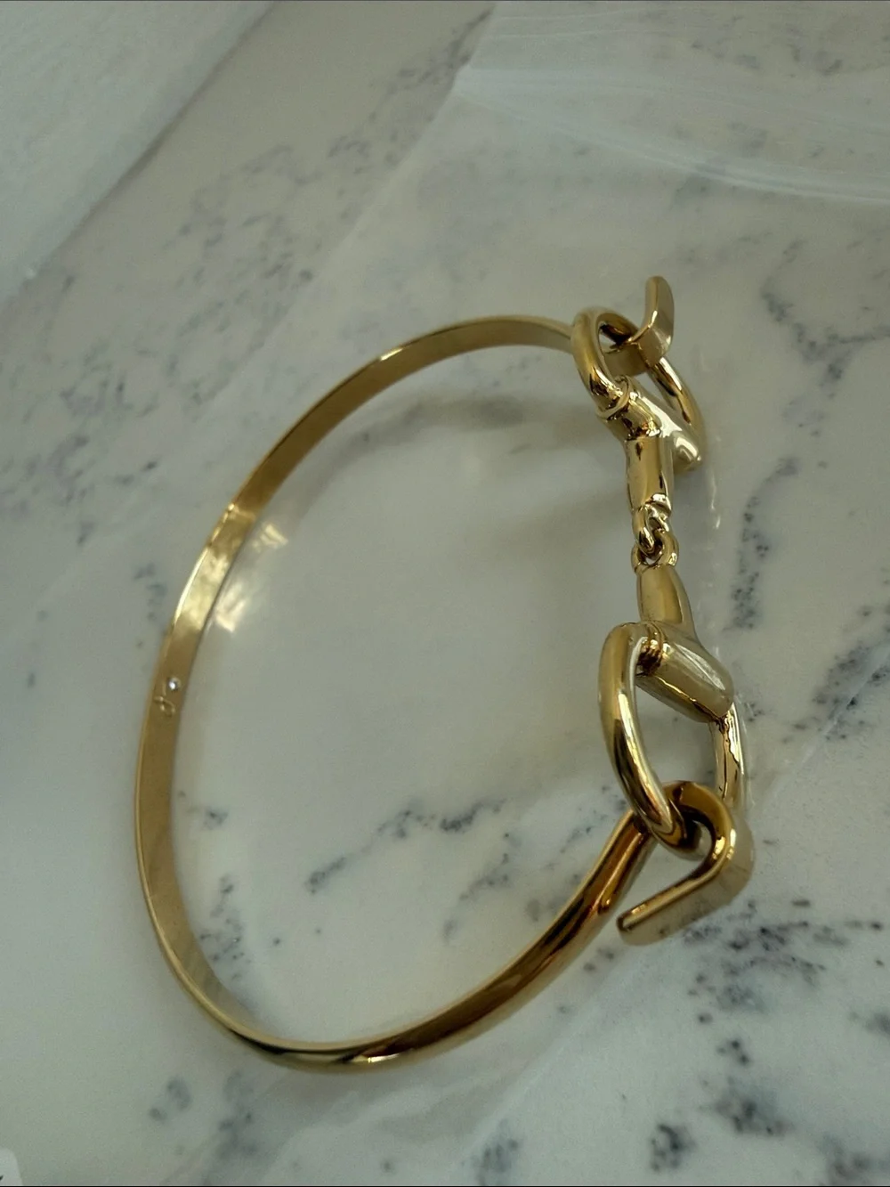 James Michelle HORSE BIT BRACELET in Gold NWT